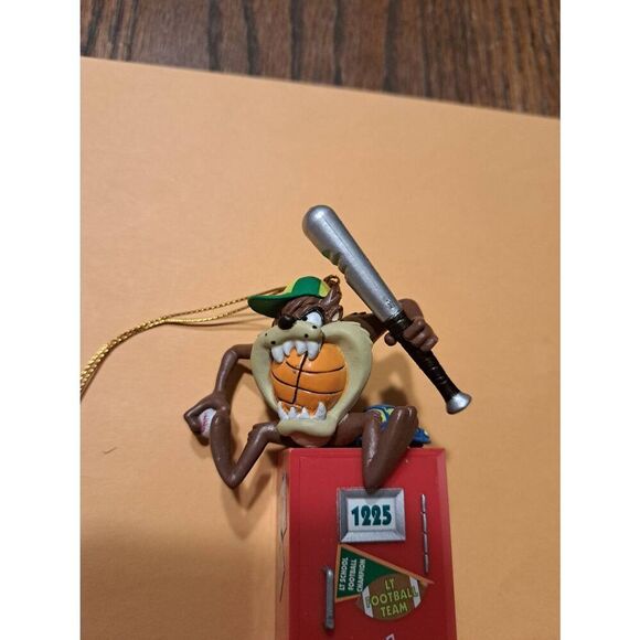 Vintage 1998 Warner Sports Taz Christmas Ornament Tasmanian Devil Looney Tunes - Picture 2 of 9